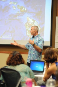 Brendan Courtot, vocational technology and applied math teacher for Kamehameha Schools, talks about limited island resources . 