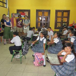 Room of Guatemalan schoolchildren wearing uniforms