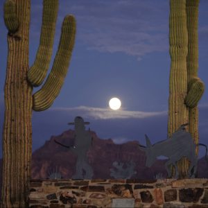 moon above mountain in Apache Junction
