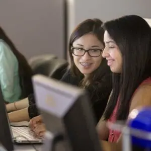 2 Girls at computers