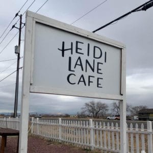 Sign for Heidi Lane Cafe.