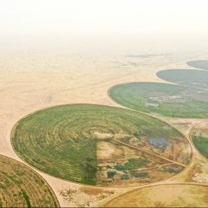 circular crop fields and desertification