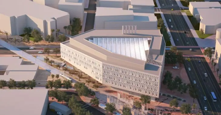artist rendering, aerial south perspective