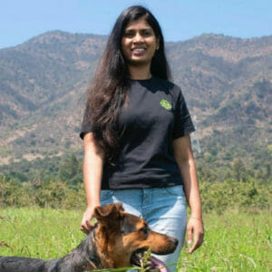 Priyanka Srinivas with a dog