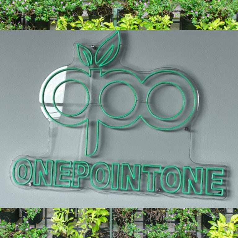 OnePointOne logo sign.